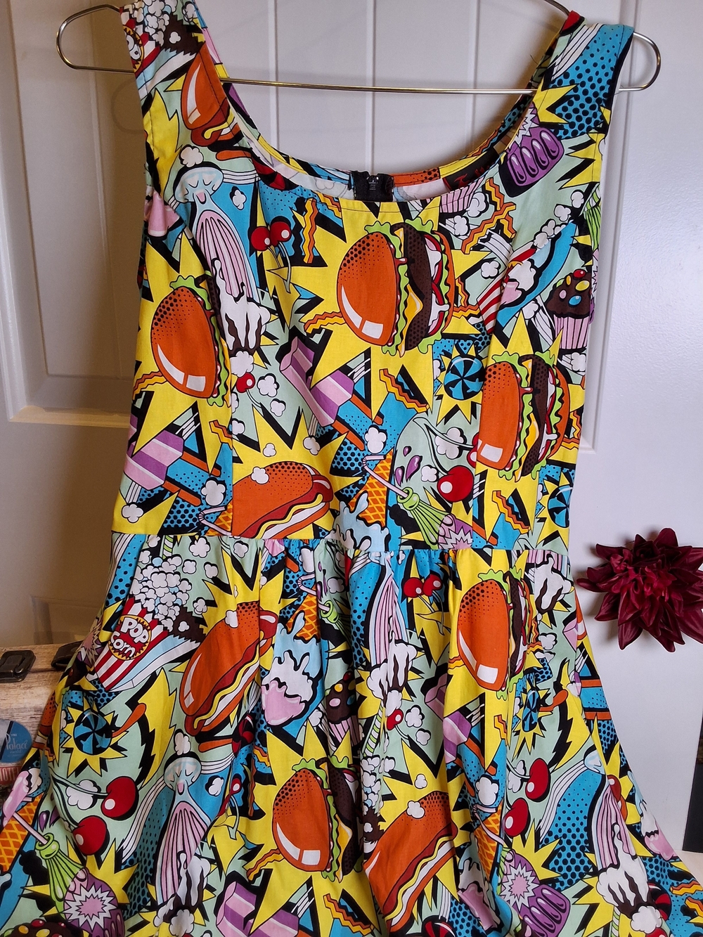 Women's Pop Art Midi Dress in Multi-Color